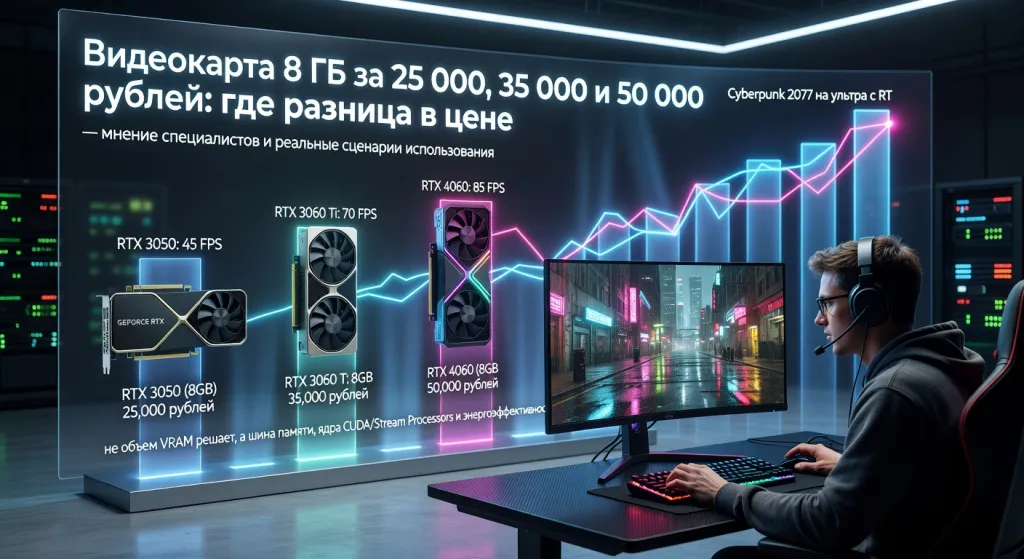 Видеокарта 8 ГБ за 25 000, 35 000 и 50 000 рублей: где разница в цене — мнение специалистов и реальные сценарии использования