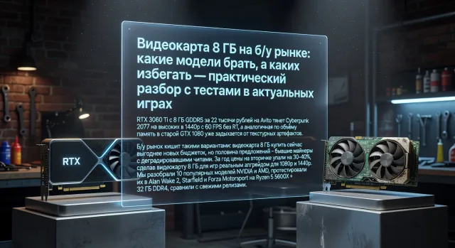 Видеокарта 8 ГБ на б/у рынке: какие модели брать, а каких избегать — практический разбор с тестами в актуальных играх